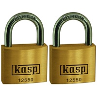 Kasp Messingschloss Premium Doppelpack, 50 mm, gleichschließend, K12550D2, Gold