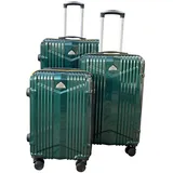 Kofferset Hartschalenkofferset 3tlg 100 % langlebiges Polycarbonat Grün Polycarb