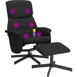 vidaXL Massagesessel mit Fußhocker Polyester 76,5 x 105,5 x 76,5 cm Schwarz