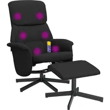 vidaXL Massagesessel mit Fußhocker Polyester 76,5 x 105,5 x 76,5 cm Schwarz