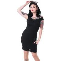 Rockabella Damen Minikleid - Wendy Dress Rockabilly Bleistiftkleid Schwarz (L) - L