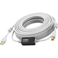Vision Techconnect USB+cable 10 m, USB 2.0-Kabel 10m