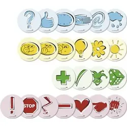 Moderationskarten Set Emoticons, Kreise 9,5cm, sortiert, Pck=250St, 7