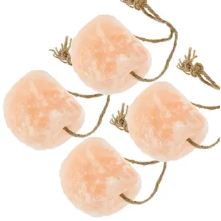 HAF Salzkristalle HAF Salz Leckstein 2-3 / 5-6 kg mit Kordel für Tiere Mineralleckstein, (Aus 100% Bergkristallsalz, 4 St., Mineralleckstein aus Pakistan), Auswahl aus 2 verschiedenen Größen rosa