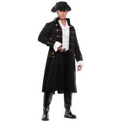 Underwraps Kostüm Piratenkostüm Piratenkapitän, Seeräuber Komplettkostüm zum tollen Preis schwarz XXL