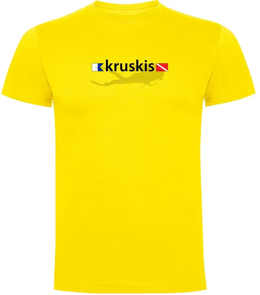 Kruskis Diver Flags Kurzarm-t-shirt - Yellow - 3XL