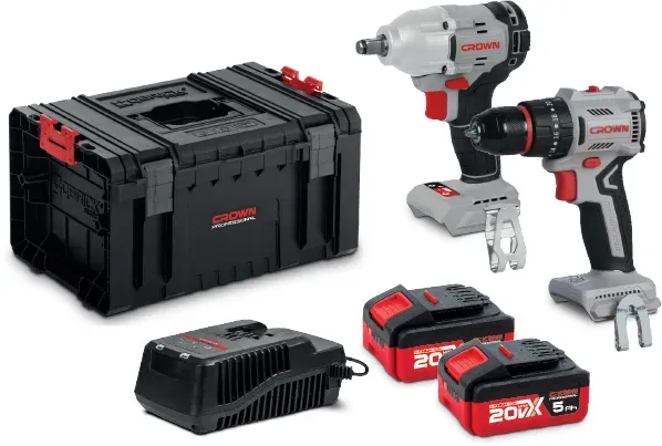 CROWN Akku Schlagschrauber / Akku Schlagbohrschrauber 20 V Set