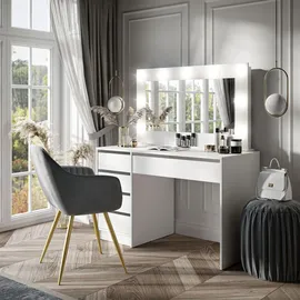 lookway SCHMINKTISCH MADA mit Spiegel Weiß / Weiß