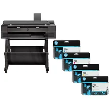 HP DesignJet T850 Multifunktions-Großformatdrucker Plotter inklusive zusätzlichem HP Tintenset 738