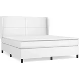 vidaXL Boxspringbett mit Matratze Weiß 180x200 cm Kunstleder1466677