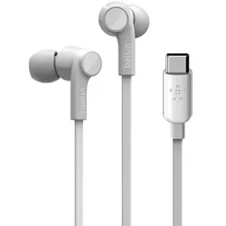 Belkin ROCKSTAR Kopfhörer Verkabelt im Ohr Anrufe/Musik USB Typ-C Weiß