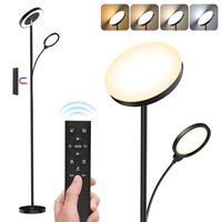 Stehlampe Wohnzimmer 36W, Leselampe LED Schwarz, Deckenfluter LED Dimmbar, Stehleuchte mit Fernbedienung 3000-6000K, Floor Lamp mit Timer und Memory-Funktion, Standleuchte Modern für Schlafzimmer Büro