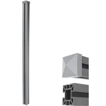 Mendler WPC-Pfosten Sarthe-WPC-Zaun, Pfeiler Pfahl, Stecksystem 1,88m - grau