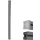 Mendler WPC-Pfosten Sarthe-WPC-Zaun, Pfeiler Pfahl, Stecksystem 1,88m - grau