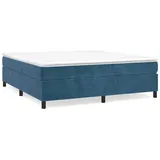 vidaXL Boxspringbett mit Matratze Dunkelblau 160x200 cm Samt