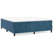 vidaXL Boxspringbett mit Matratze Dunkelblau 160x200 cm Samt