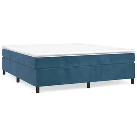 vidaXL Boxspringbett mit Matratze Dunkelblau 160x200 cm Samt