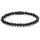 Rebel & Rose Black Rocks Armband aus 6mm schwarzen Naturstein mit schwarzem Edelstahlverschluss RR-60088-B-L Größe L