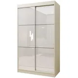 masseno Schwebetürenschrank VITALE 120 x 216 x 61 cm Weiß/gelb
