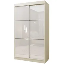 masseno Schwebetürenschrank VITALE 120 x 216 x 61 cm Weiß/gelb