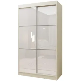 masseno Schwebetürenschrank VITALE 120 x 216 x 61 cm Weiß/gelb