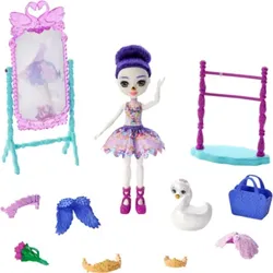 MATTEL GJX35 GYJ06 Enchantimals Ballettstudio Spielset mit Sarely Swan & Pointe