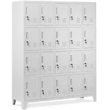 Jan Nowak Domator Umkleideschrank 5B4A Fächerschrank Schließfachschrank mit 20 Fächern Wertfachschrank Metall Pulverbeschichtung 172 cm x 136 cm x 45 cm (H x B x T) (Grau)