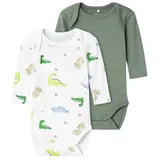 NAME IT Body langarm 2er Pack DINO in laurel wreath 56