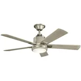 Elstead Lighting Colerne 132 cm Deckenventilator Holz Silber