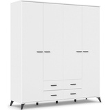 Rauch Drehtürenschrank »Lucena«, mit schräg ausgestellten Füßen im Monochrom-Stil, weiß