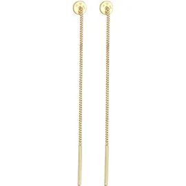Elli Ohrringe, 925 Silber Plättchen Minimal Basic Durchziehen gold, | Gr.: onesize,