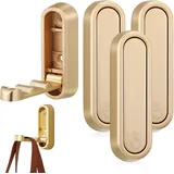 4 Stück Klappbare Wandhaken, Aluminium-wandhaken, 90-grad-klapphaken, Unsichtbare Kleiderhaken Für Büro, Küche, Schlafzimmer, Badezimmer (gold)
