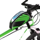 iSpchen Fahrrad Rahmentasche,wasserdichte Touchscreen-Handytasche Handyhalterung Oberrohrtasche mit TPU Touchschirm,GPS-Installationspaket,Rennrad-Frontträgertasche für Smartphone bis zu 7 Zoll