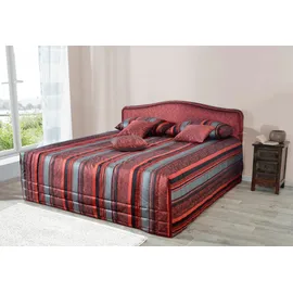Westfalia Schlafkomfort Polsterbett, rot, B:150cm L:210cm, Bezug Bett: Jacquard-Webstoff (100% Polyester);Bonnell-Federkernmatratze: Mischgewebe (51% Polyprophlen, 39% Polyester, 10% Baumwolle);Kaltschaummatratze: Frottee (100% Polyester), Bezug abnehm- und waschbar bis