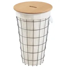 [en.casa] Wäschekorb Skive Wäschesammler 40 L Metall Schwarz