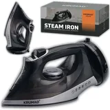KRUMAD Dampfbügeleisen 2600W, kabellos & kabelgebunden – Keramiksohle mit 34 Dampflöchern, 330 ml Tank – Dampfstoß, Sprühfunktion, Anti-Kalk