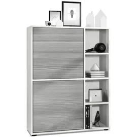 Vladon Highboard 79 x 105,5 x 35,5 cm Anthrazit / Weiß