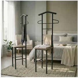 CARO-Möbel Herrendiener JIVO 121 cm Schwarz/Eiche