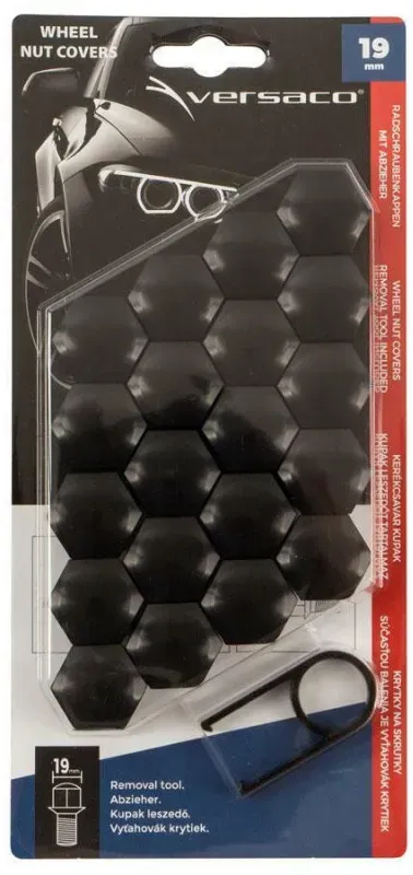 Dekorative Versaco-Kappen für Felgenbolzen 19 mm - schwarz