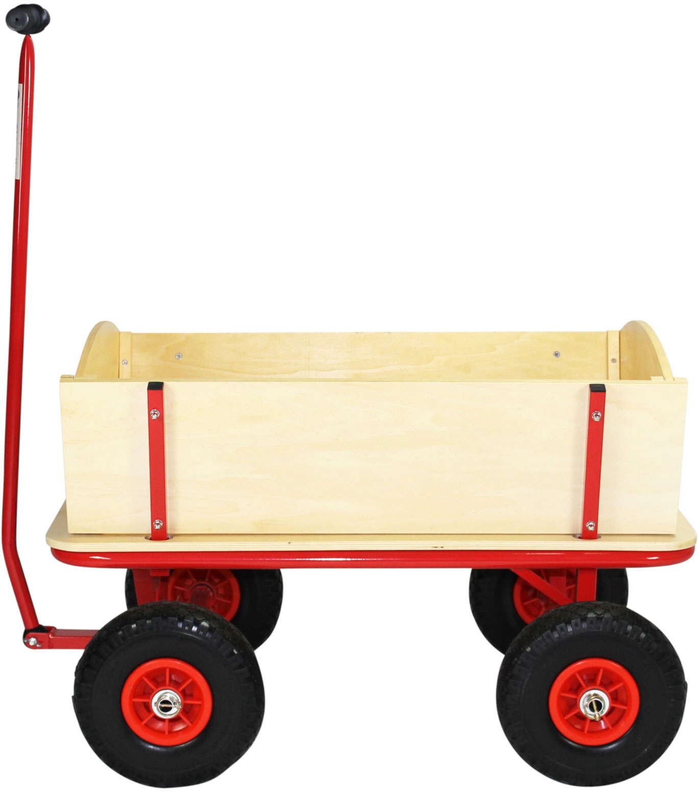 Beachtrekker Style Holz Bollerwagen Handwagen Natur mit Sonnenverdeck