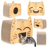 Coil Kratztonne, Katzenhöhle, Katzenkratzbaum, Katzenbett, Katzenliege, Umweltfreundliches Bett, Kratzpappe, MDF, Höhe: 40 cm