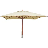 Mendler Gastronomie Holz-Sonnenschirm HWC-C57, Gartenschirm, Polyester/Holz 28kg, eckig 4x4m