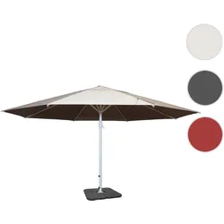 Sonnenschirm Meran II, Gastronomie Marktschirm, √ò 5m Polyester/Alu Mast wei√ü 28kg ~ creme-beige mit St√§nder