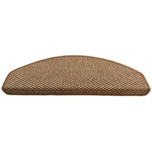oKu-Tex Stufenmatten Sisal Optik, Stufenmattenset 15 teilig Florenz, halbrund, 65 x 24 cm, mit Winkelschiene, selbstklebend, senf, Flachgewebe