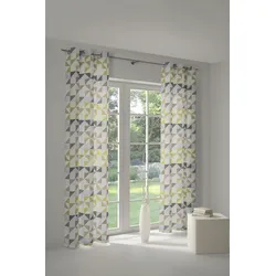 Vorhang WIRTH "Berlare", grün, B:132cm H:235cm, Baumwolle, Polyester, Gardinen, nach Maß