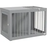 PawHut Hundekäfig für Zuhause, Hundehütte, Hundebox Hundehaus, Grau
