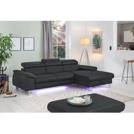Cotta Eckcouch Kunstleder 2-Sitzer Schwarz