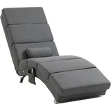 Relaxliege mit 5 Massagemodi Loungesessel mit Lendenkissen, Heizfunktion, Liegesessel mit Seitentasche, Fernbedienung, Leinenoptik, Relaxsessel