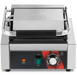 Professionelle Panini-Maschine 1800W – Glatte Gusseisenplatten, gleichmäßiges Garen – EquipementPro