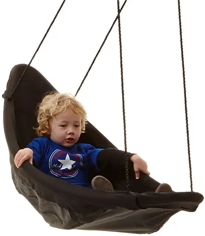 Kanu-Schaukel Outdoor 153x54x26 cm Rot Oxford-Nylon & Stahlrahmen, verstellbare Seile - ToyAcademy - 2 Kinder, max. 100 kg